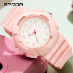 SANDA Unisex Sport Watch 5ATM Shock Resistant Mint Green TPU Str