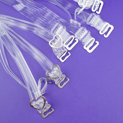 Women's Bra Straps Bundle: Invisible Transparent and Heart & Wavy Shoulder Strap