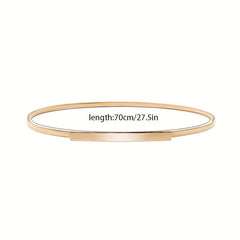 Boho Metal Buckleless Elastic Belt Women Thin Waist Belts
