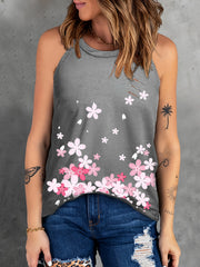 Floral Graphic Halter Tank Tops Summer Sleeveless Shirts Women's Clothing