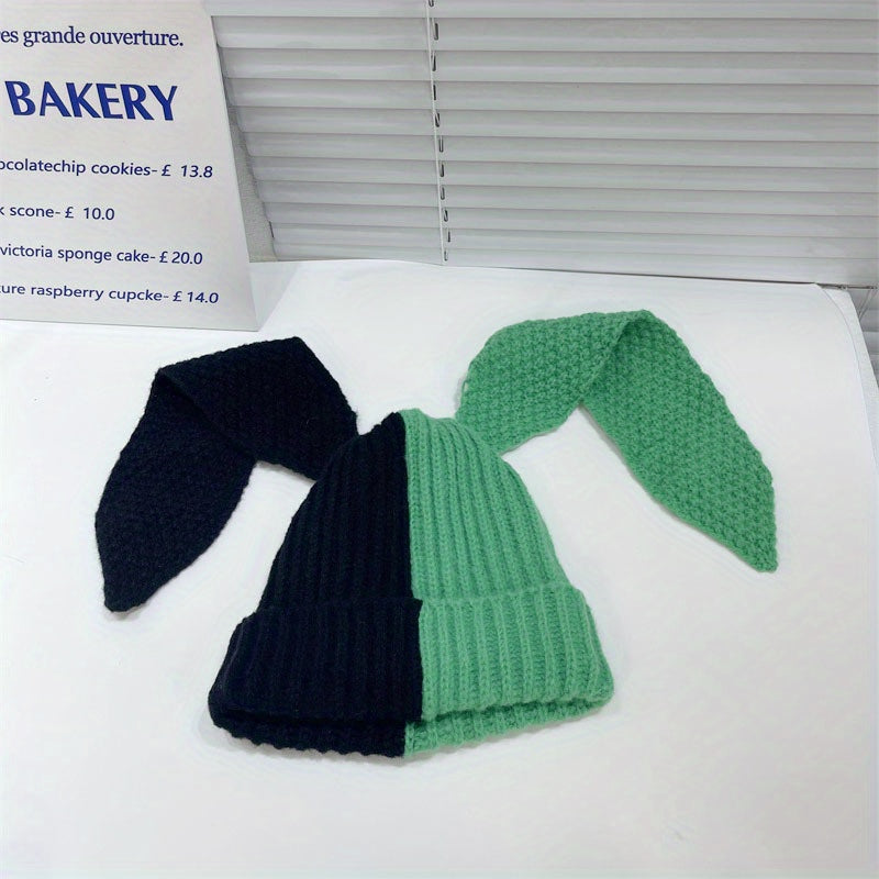 Unisex Knitted Hat With Long Ears for Outdoor Activity