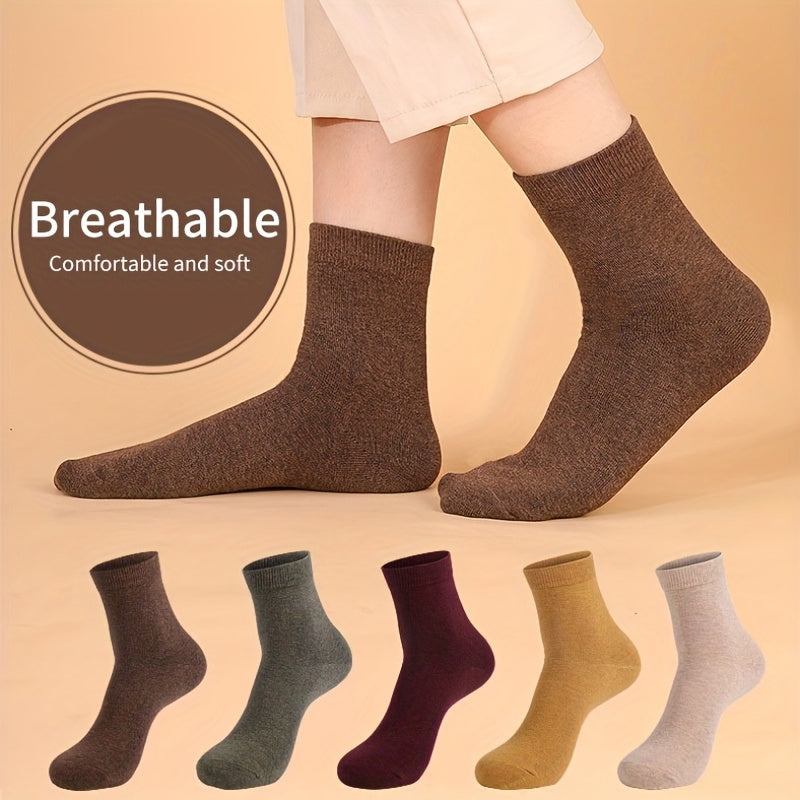 5 Pairs Soft Crew Socks Women's Stockings