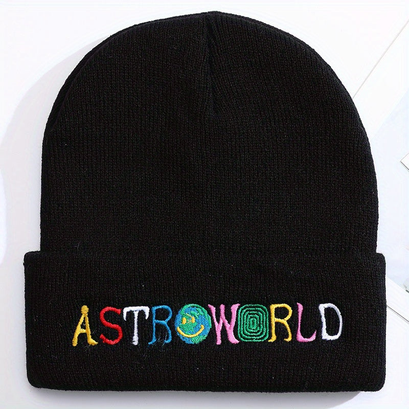 Soft Knit Ski Beanie Hat Keep Warm Embroidered Hat for Men & Women