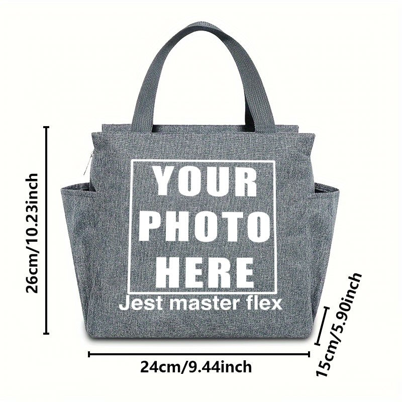 Photo Pattern Insulated Lunch Bag Thick Cooler Box Canvas Tote Food Storage Bag