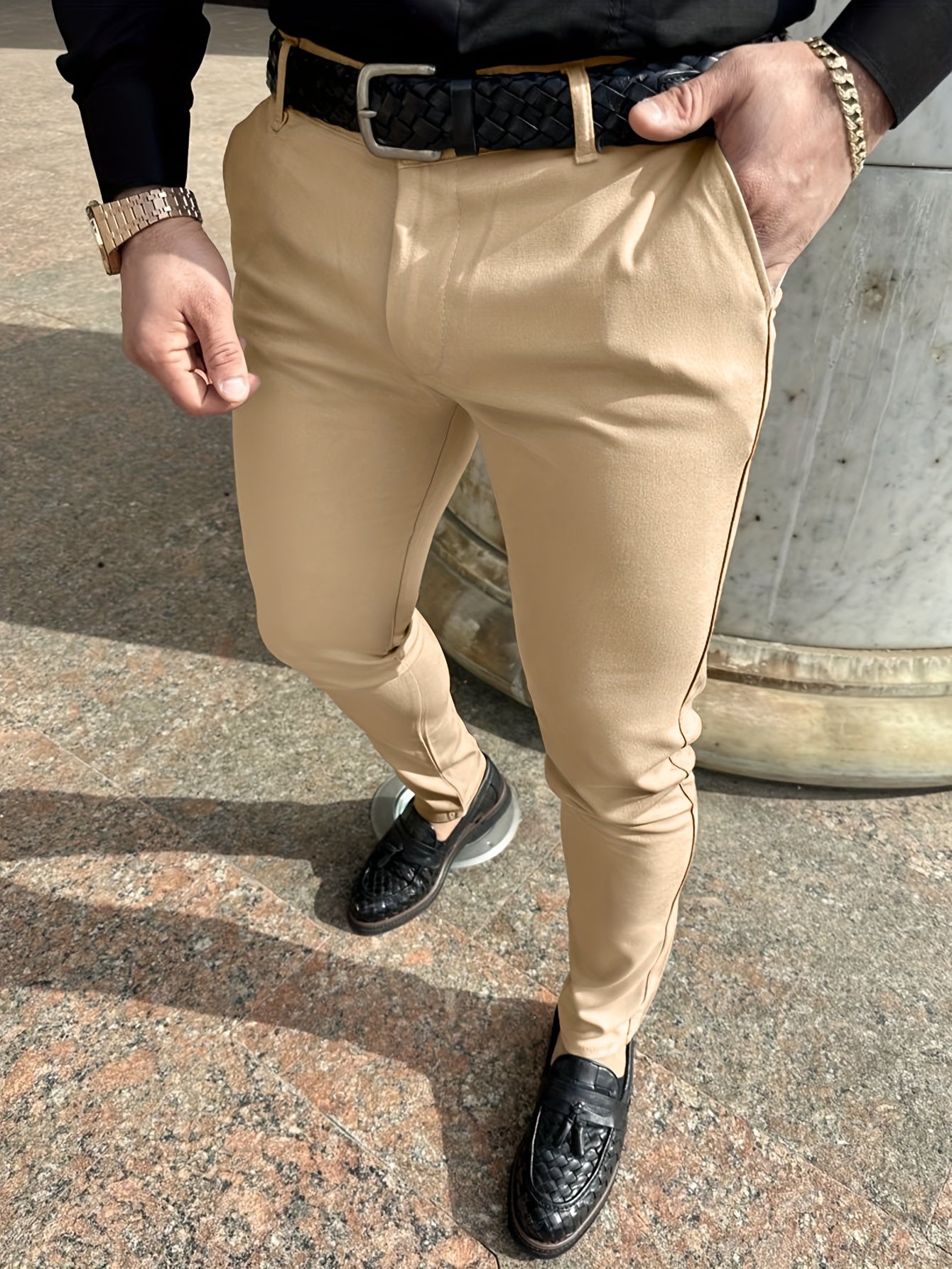 Solid Slim Men's Pants Europe And US Style Pencil Pants