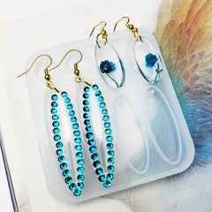 10pcs Resin Earring Pendants Silicone Mold Set For Epoxy Resin Jewelry Making