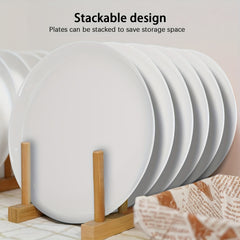 4pcs Lightweight Round Dinner Plates Creative Plastic Dinnerware