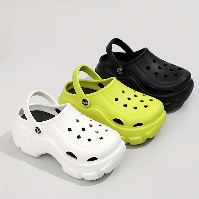 Women's Hollow Out Platform Clogs Casual Slip On Shoes