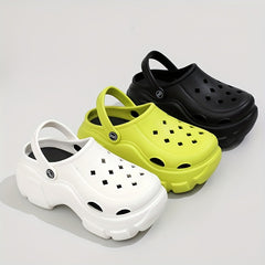 Women's Hollow Out Platform Clogs Casual Slip On Shoes