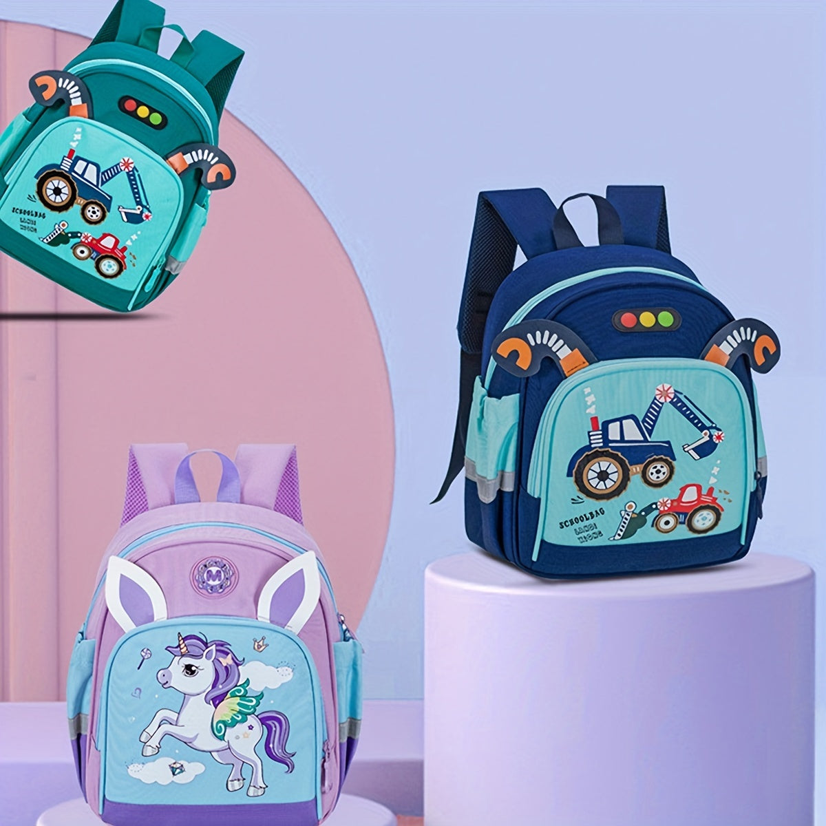 Excavator Unicorn Backpack for Kids