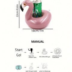 3pcs Inflatable Flamingo Cup Coaster Pool Party Decoration