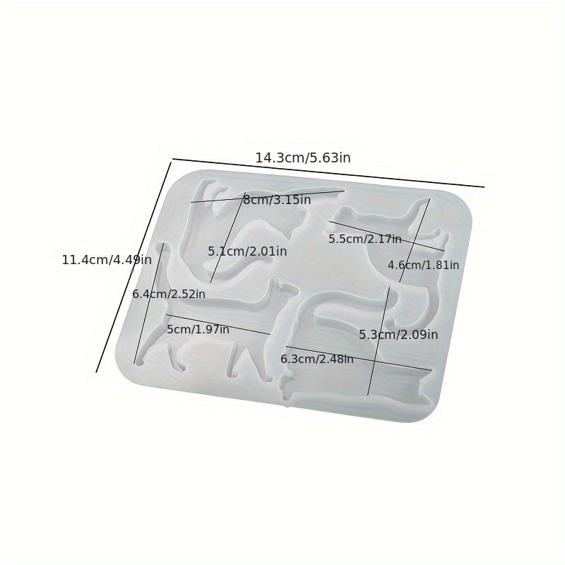 3D Cartoon Cat Pendant Brooch Crystal Epoxy Resin Mould Jewelry Silicone Mold