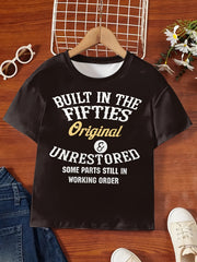 50s Print Short Sleeve T-shirt for Girls