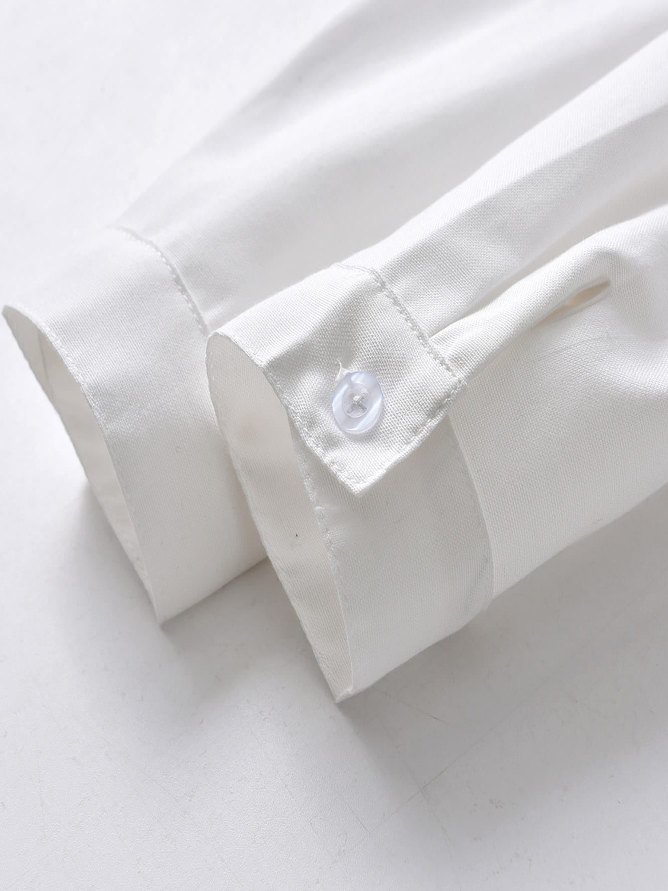 Boys Solid Long Sleeve Button Down Lapel Shirt