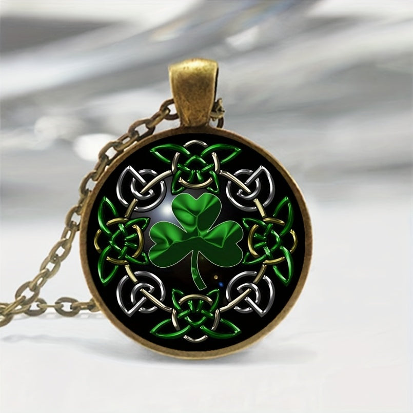 Celtic Lucky Clover Pendant Necklace Tibetan Silver Chain Gift