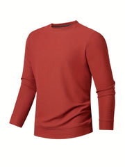 Men's Solid Crew Neck Sweatshirt Pullover for Spring Fall