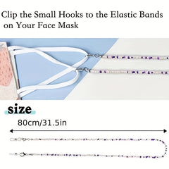 5pcs Beaded Glasses Chain Eyeglasses Lanyard Strap Face Covering Retainer