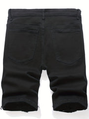Men's Ripped Denim Shorts - Casual Street Style