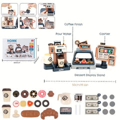 Kids Supermarket Cashier Play Set Coffee Shop Toy