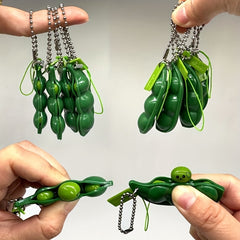 Squeeze Bean Keychain Decompression Toy Creative Keyring Pendant