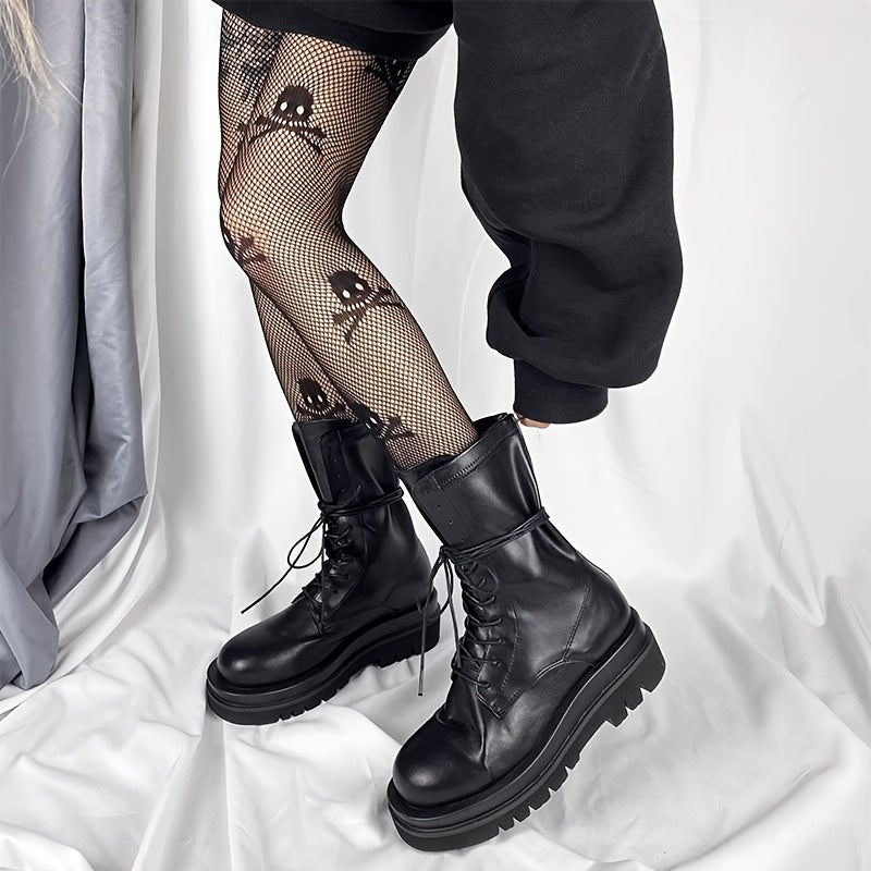 Skull Fishnet Tights Halloween High Waist Pantyhose
