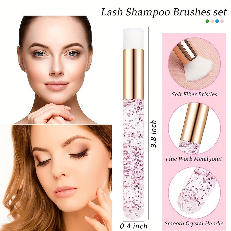 20 Glitter Crystal Lash Shampoo Brushes with Container