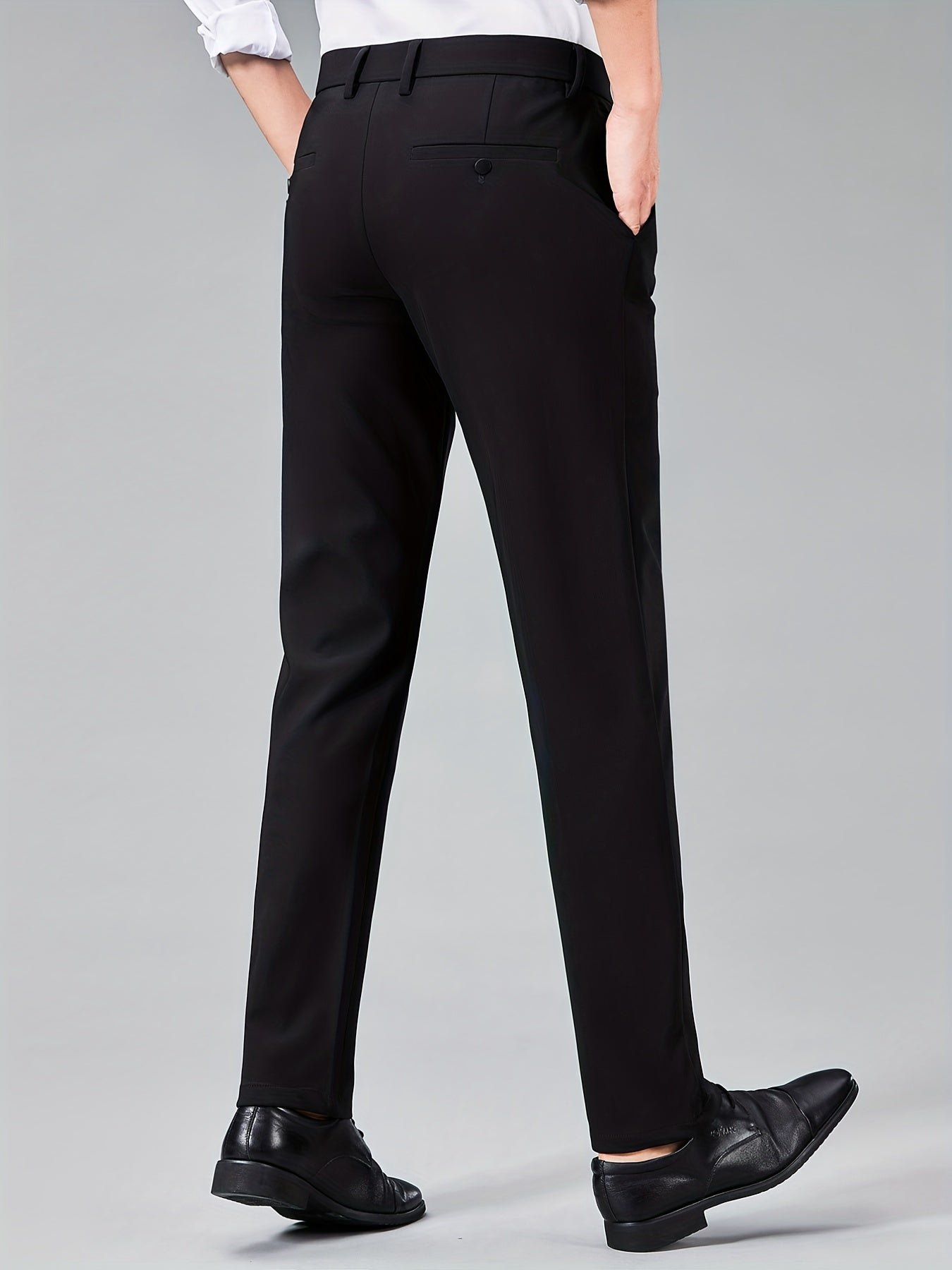 Men's Formal Solid Stretch Dress Pants Business Wear Spring Summer