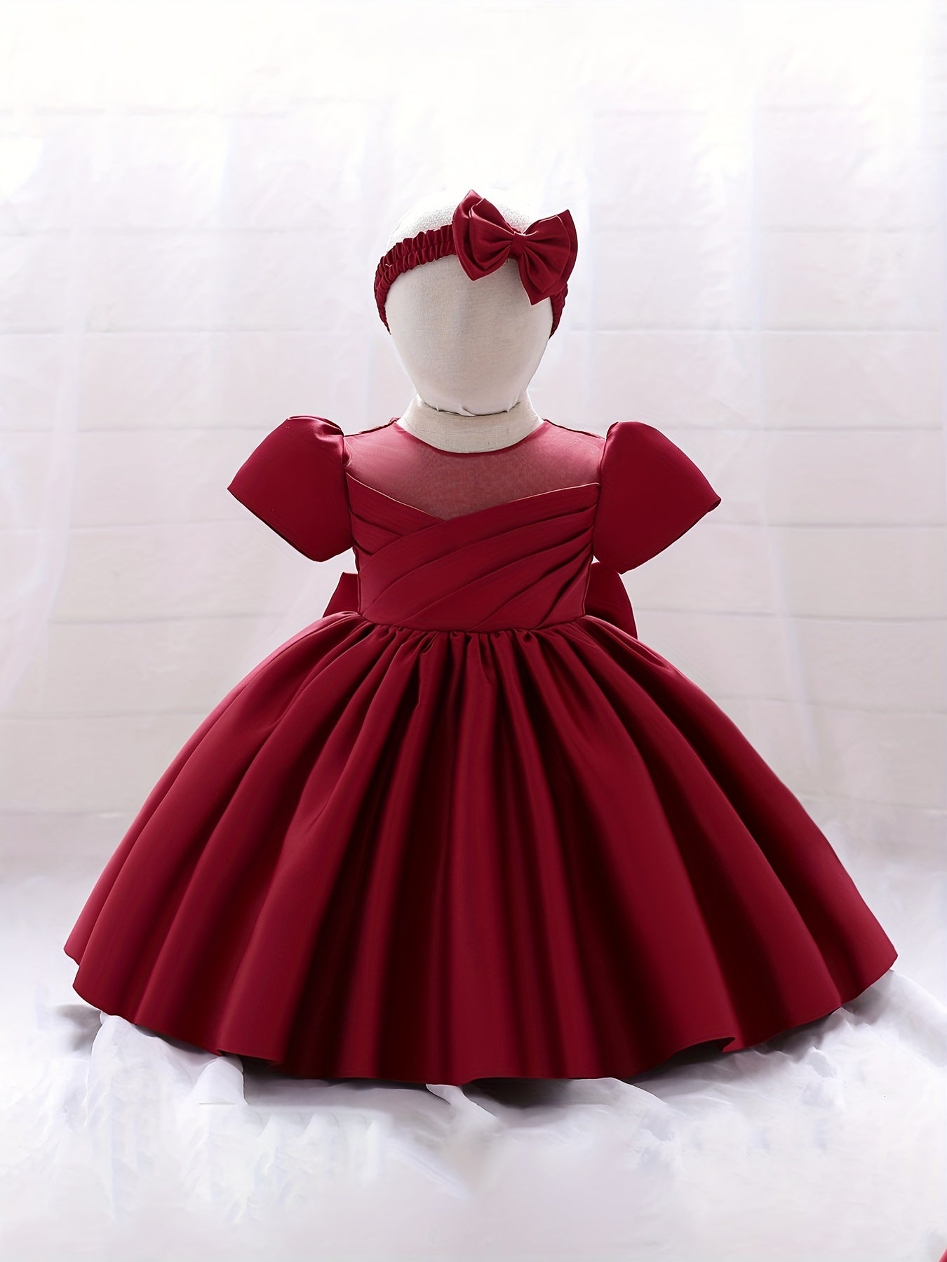 Gorgeous Birthday Wedding Baptism Gown Dress Fairy Girls V Neck Tutu Dress