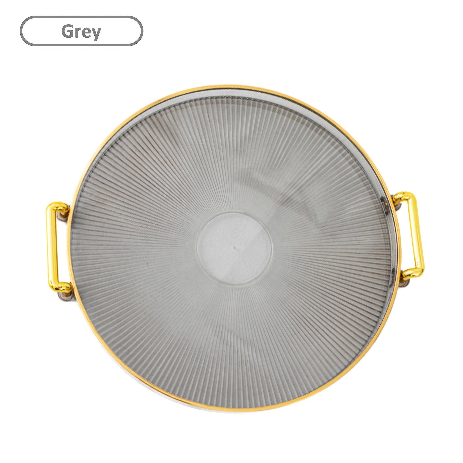 Modern Decorative Serving Tray With Handles, Transparent Plastic Round Circle