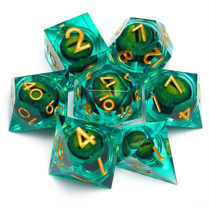 7pc Resin Polyhedral Dice Set 20 Sided Halloween Design