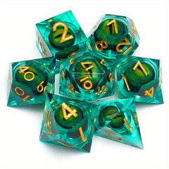 7pc Resin Polyhedral Dice Set 20 Sided Halloween Design