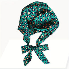 Leopard Print Lace Up Head Scarf Head Wrap Turban Bandana for Women