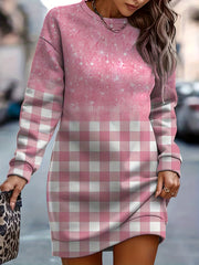 Casual Dress Women's Plus Allover Print Long Sleeve