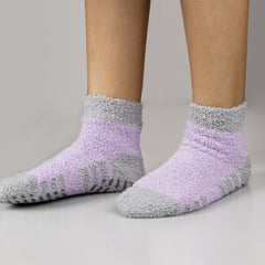 5 Pairs Colorblock Plush Ankle Socks Soft & Comfy Women's Stockings