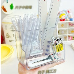 Minimalist Style Office Storage Box With Transparent Compartments