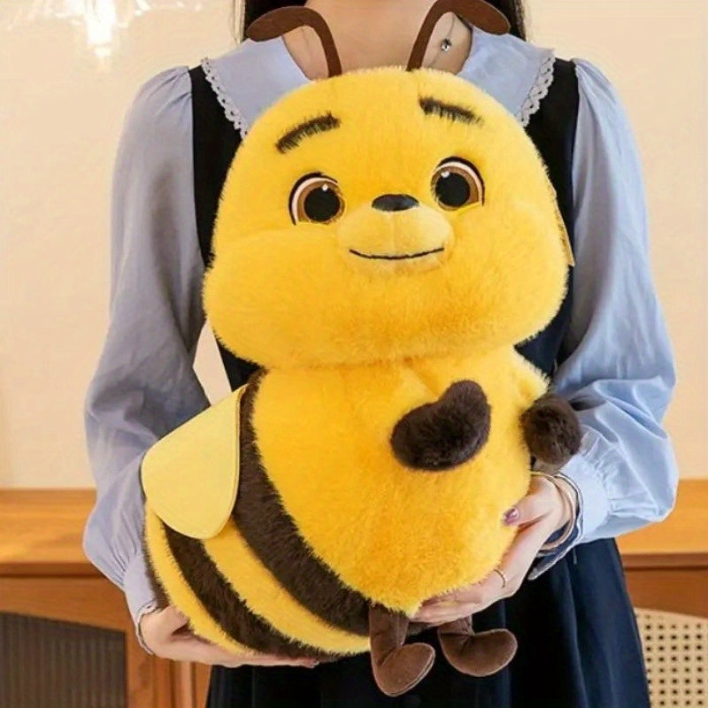 Yellow & Striped Bee Plush Toy with Expressive Eyes Large Antennae