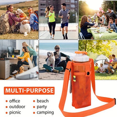 Water Bottle Portable Storage Bag with Adjustable Shoulder Belt