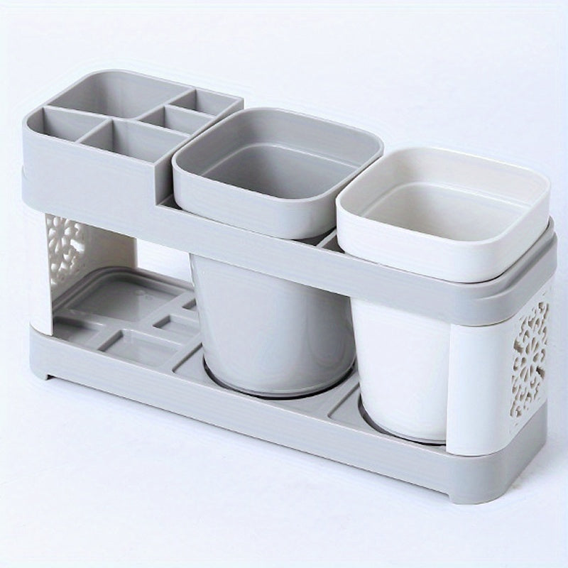 Hollow Toothbrush and Toothpaste Holder Set for Bathroom Storage