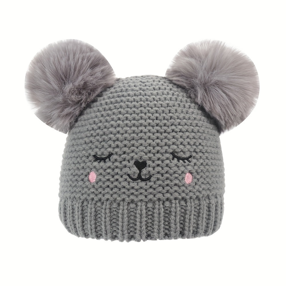 Baby Girls Knitted Beanie Hat Winter Cold-proof 6-24 Months