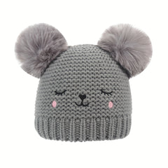 Baby Girls Knitted Beanie Hat Winter Cold-proof 6-24 Months