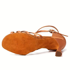 Women's Non Slip Satin Latin Dance Shoes Medium Heel