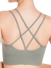 3pcs Criss Cross Back Sports Bras Yoga Fitness Bra Women's Lingerie