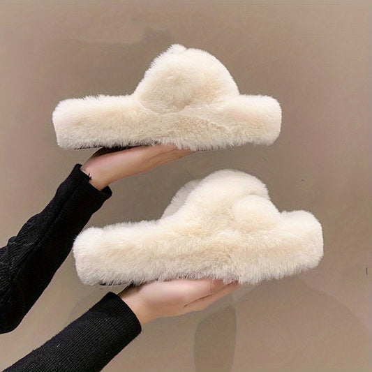 Women's Plush Lined Cross Strap Slippers