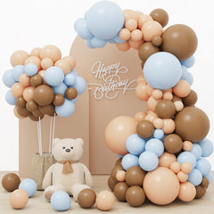 156pcs Brown Balloon Garland Arch Set Baby Shower Decoration Gender Reveal
