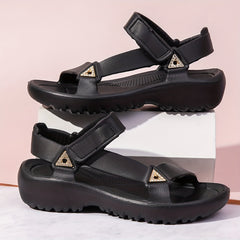 Women's Rhinestone Wedge Sandals Summer Casual Ankle Strap Sports Sandals