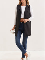 Sleeveless Open Front Blazer for Women