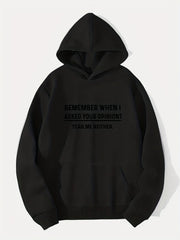 Funny Slogan Print Hoodie Men's Casual Pullover Hoodie