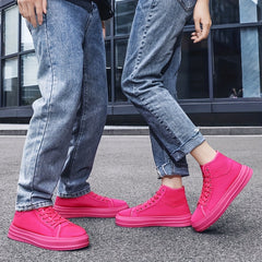 Men's High Top Canvas Shoes Comfy Non Slip Casual Flats