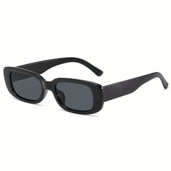 Square Frame Sunglasses Solid Vintage Wrap Around Glasses UV400