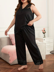 Lace Tank Top & Pants Pajama Set
